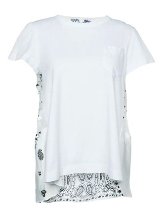 sacai mix-print top - White