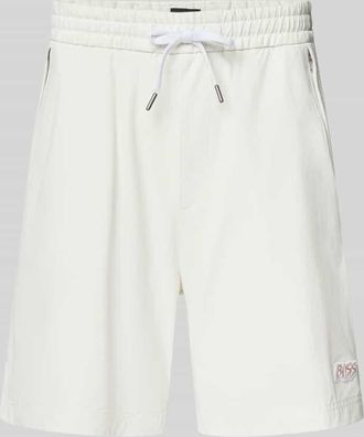Boss Orange by Hugo Boss BOSS Orange Relaxed Fit Sport-Shorts mit seitlichen Rei&szlig;verschlusstaschen Modell Fisher in Offwhite, Gr&ouml;&szlig;e 34