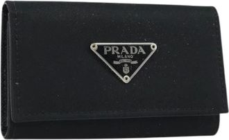 Prada Pre-owned Accessories, female, Black, Size: ONE SIZE Pre-owned Nylon Key Case