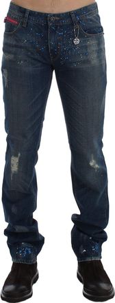 Costume National Chic Wash Painted Slim Fit Mens Jeans