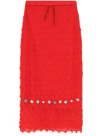 YanYan Knits embellished mini skirt - Red