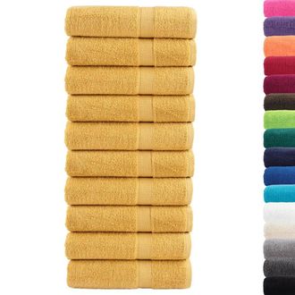 Berkfield Home Premium Shower Towels SOLUND 10pcs Gold 70x140cm 600gsm