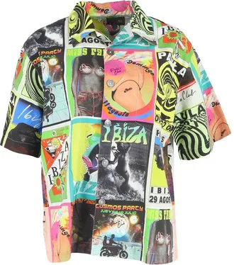 Loewe X Paulas Ibiza Printed Button-Down Shirt, Size Fr 36 (Authentic Pre- Loved)
