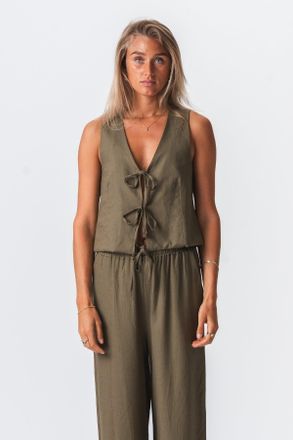 Perform Collection Linnen vest - Groen