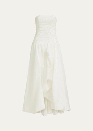 Aje Juniper Strapless Tulle Overlay Gown