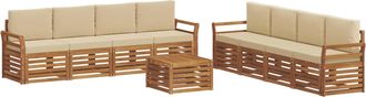 vidaXL Conjunto De Sof&aacute;s De Exterior 9 Uds. Natural Y Beige Vidaxl