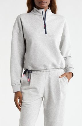 G/Fore French Terry Quarter Zip Golf Sweatshirt in Nimbus Melange at Nordstrom, Size X-Small