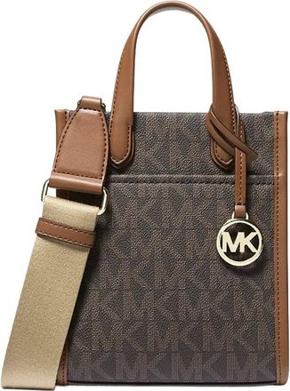 Michael Kors Tassen, Dames, Bruin, ONE Size, Leer, Gigi Schoudertas