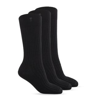 Ami Ondergoed, Heren, Zwart, S, Katoen, Driepak sokken met geborduurd logo