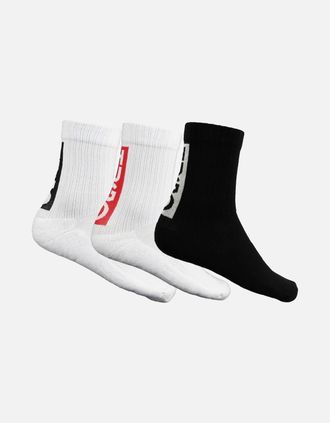 HUGO BOSS Mens HUGO 3-Pack Back Label Sports Socks, Black White - Black/White/White
