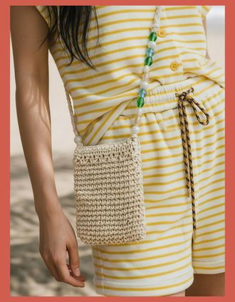 Nooki Design Womens Billie Crochet Phone Bag - Natural - Cream - Size: ONE