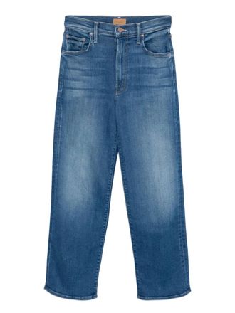 Mother The Rambler Zip Flood straight-leg jeans - women - Cotton/Modal/Polyester/Elastane - 27 - Blue