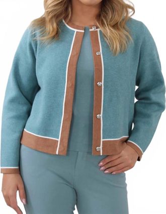 Marble Scotland Trim Cardigan In Multi