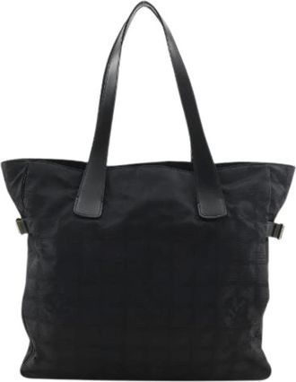 Chanel Pre-owned Tote Bags, female, Black, Size: ONE SIZE Pre-owned New Travel Line Nylon Canvas Tote Bag