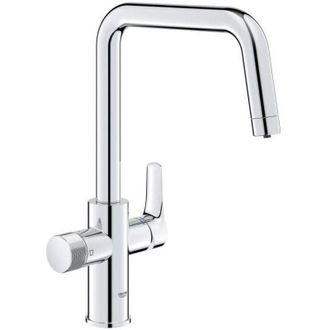 GROHE Grifo De Cocina Con Filtro - Cromo - Filtraci&oacute;n De Agua - Boquilla Alta En U - Rotaci&oacute;n De 150&deg; Grohe Blue Pure Start - 30595000