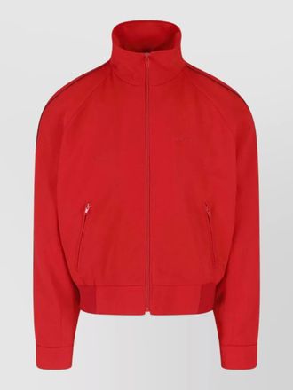 Marni high collar short coat ribbed hem