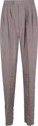 Saint Laurent Straight Trousers, female, Gray, Size: S Straight Trousers