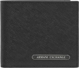 A|X Armani Exchange Eenvoudige portemonnee met kaartsleuven - Heren - Portefeuilles - Zwart - ONE Size - Leer - Accessoires