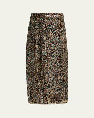 TWP Sylkie Sequined Midi Skirt