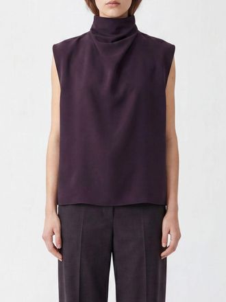Alaia Blusa smanicata in misto viscosa con collo a fusciacca