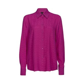 Pinko Pinko - Zijden Crepe de Chine Blouse - Dames - Blouses & Shirts - Paars - Maat: S Zijde