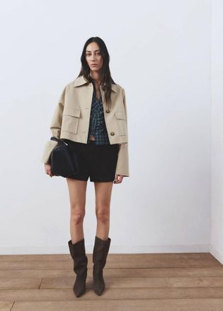 Mango Blusa quadri increspati blu - Donna - XS - MANGO