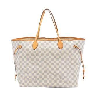 Louis Vuitton Pre-owned Tote Bags, female, White, Size: ONE SIZE Pre-owned Checkered Pattern Tote Bag