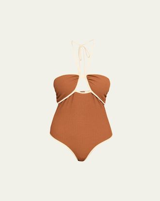 Johanna Ortiz Sea Salt Crinkle One-Piece Swimsuit