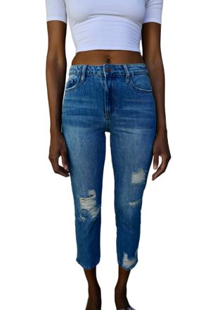 YMI Sandy High-Rise Mom Fit Jeans In Blue