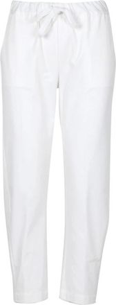 Semicouture Broek Wit - Dames - Vrijetijds broeken - Wit - L - Katoen - Broeken