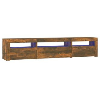 vidaXL Mueble De Tv Con Luces Led Roble Ahumado 195x35x40 Cm Vidaxl