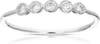 Vir Jewels 1/5 cttw Diamond Engagement Ring for Women, Round Lab Grown Diamond Engagement Ring in.925 Sterling Silver, Bezel Setting