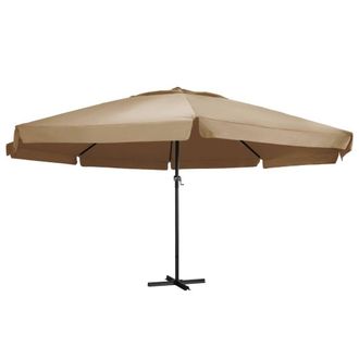 Berkfield Home Outdoor Parasol with Aluminium Pole 600 cm Taupe in Beige