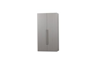 Woood Armario de 2 puertas enchapado en nogal gris