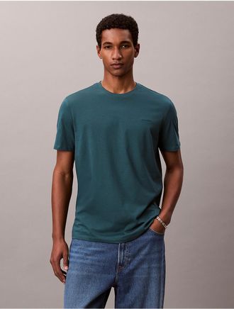 Calvin Klein Mens Liquid Touch Crewneck T-Shirt - Blue - 2XL