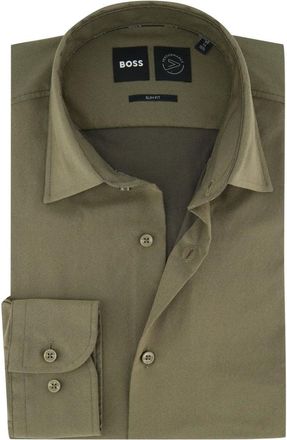 HUGO BOSS Heren, Overhemden, Groen, Maat: XL Polyamide