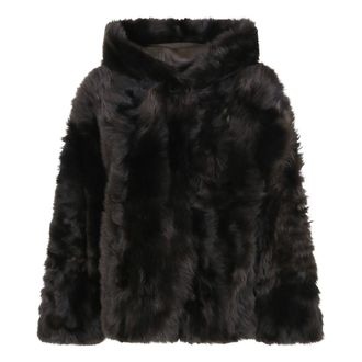 Yves Salomon Hooded Jacket - Dames - Jassen - Bruin - Maat: XS Leer