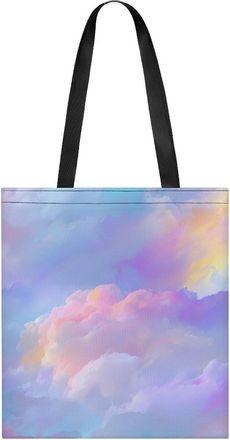 Generic Pastel Rainbow Marble Tote Bag for Women Men Shoulder Bags Purses Pouch Handbags