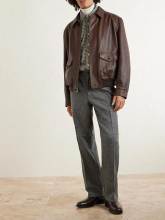 Ralph Lauren Purple Label Leather Bomber Jacket