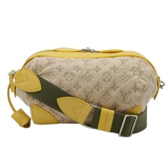 Louis Vuitton Pre-owned Monogram Denim Shoulder Bag M40707 - Dames - Pre-owned - Beige - Maat: ONE Size Denim