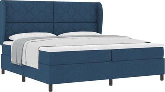 vidaXL Box Spring Bed with Mattress Blue 200 x 200 cm Fabric vidaXL