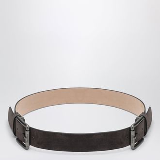 Max Mara Cintura marrone in pelle scamosciata con borchie