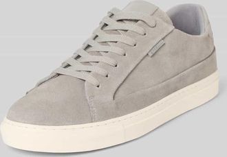 Poelman Sneaker aus echtem Leder mit Logo-Detail in Hellgrau, Gr&ouml;&szlig;e 41