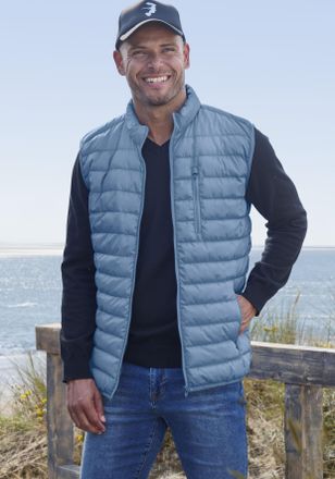 H.I.S Steppweste H.I.S, Herren, Gr. L (52/54), blau (hell blau), Obermaterial: 100% Polyester. Futter: 100% Polyester, unifarben, Basic, Westen Steppweste, 