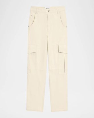 Ami Men & apos;s Cotton Canvas Straight-Leg Cargo Pants
