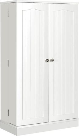Costway Costway Credenza Per Cucina Con Doppia Anta, Armadio Dispensa Con 6 Ripiani Regolabili, Per Sala Da Pranzo Salone Ingresso, 59 X 30,5 X 103 Cm, Bianco