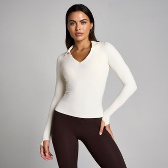 MyProtein MP Mujer Tempo Long Sleeve Collared Top - Vainilla - XS