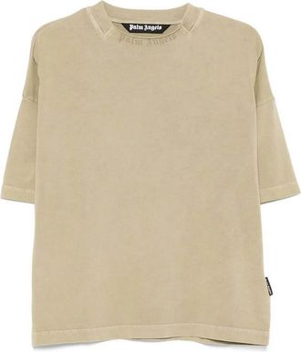 Palm Angels Curved Logo Loose Collar T-Shirt