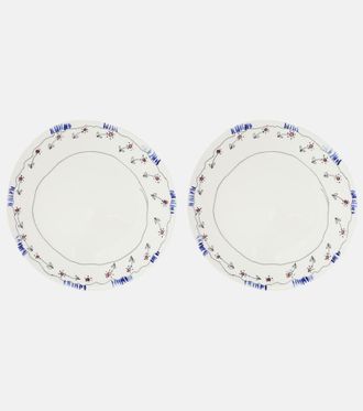 Serax Midnight Flowers Anemone Milk set of 2 dinner plates by Marni