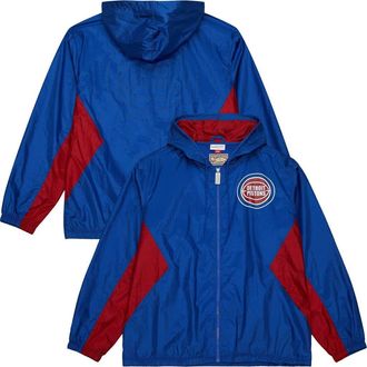 Mitchell & Ness Mens Mitchell & Ness Blue Detroit Pistons Playmaker Full-Zip Hooded Windbreaker Jacket at Nordstrom, Size X-Large